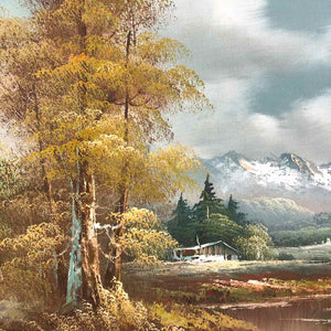 Lake House Landscape Painting