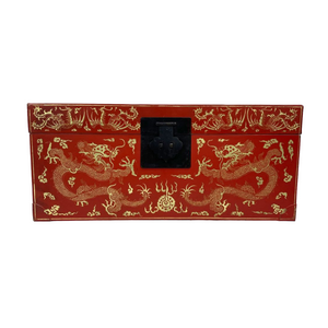 Red Chinoiserie Trunk