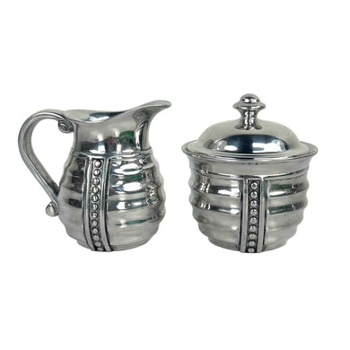 Pewter Creamer & Sugar Bowl