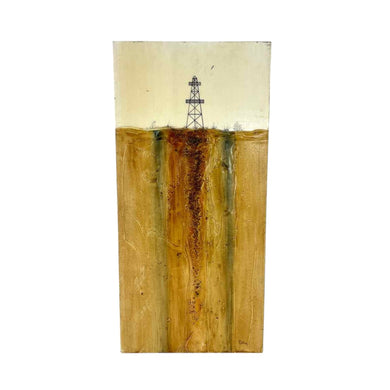 Oil Rig Mixed Media Art