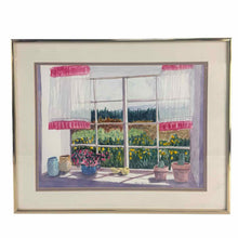 Load image into Gallery viewer, Floral Window Watercolor Scene