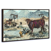 Load image into Gallery viewer, Pumpjack Longhorn Canvas Print