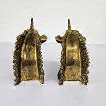 Load image into Gallery viewer, Brass Unicorn Head Bookends