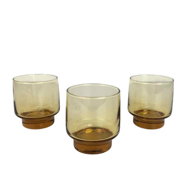 Modern Amber Lowball Glasses