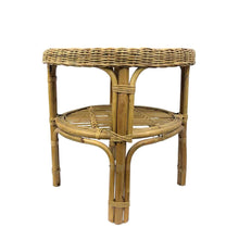 Load image into Gallery viewer, Round Wicker End Table