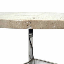 Load image into Gallery viewer, Travertine &amp; Stainless Steel Table