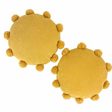 Load image into Gallery viewer, Yellow Pom Pom Pillows