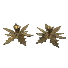 Load image into Gallery viewer, Brass Holly Candleholders