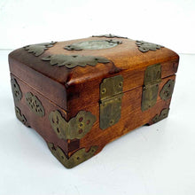 Load image into Gallery viewer, Wood &amp; Brass Jewelry Box