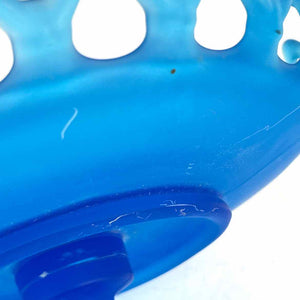 Blue Satin Glass Compote