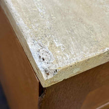 Load image into Gallery viewer, Tiger Oak &amp; Travertine Console