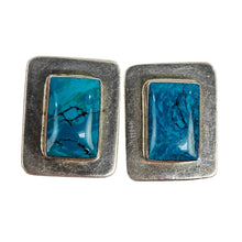 Load image into Gallery viewer, Bright Turquoise Stone Earrings