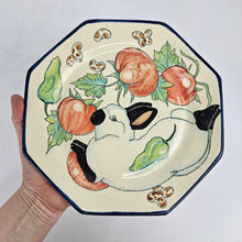 Load image into Gallery viewer, Rabbit &amp; Tomatoes Pottery Plate