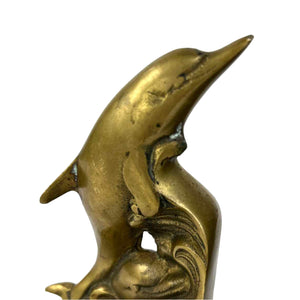 Brass Dolphin Bookends
