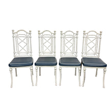 Load image into Gallery viewer, White Faux Bamboo Metal Chairs