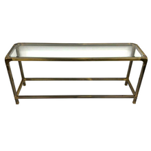 Load image into Gallery viewer, Brass &amp; Glass Sofa Table