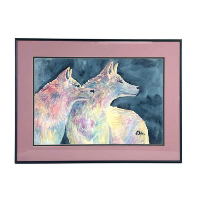 Watercolor Wolves Painting