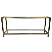 Load image into Gallery viewer, Brass &amp; Glass Sofa Table