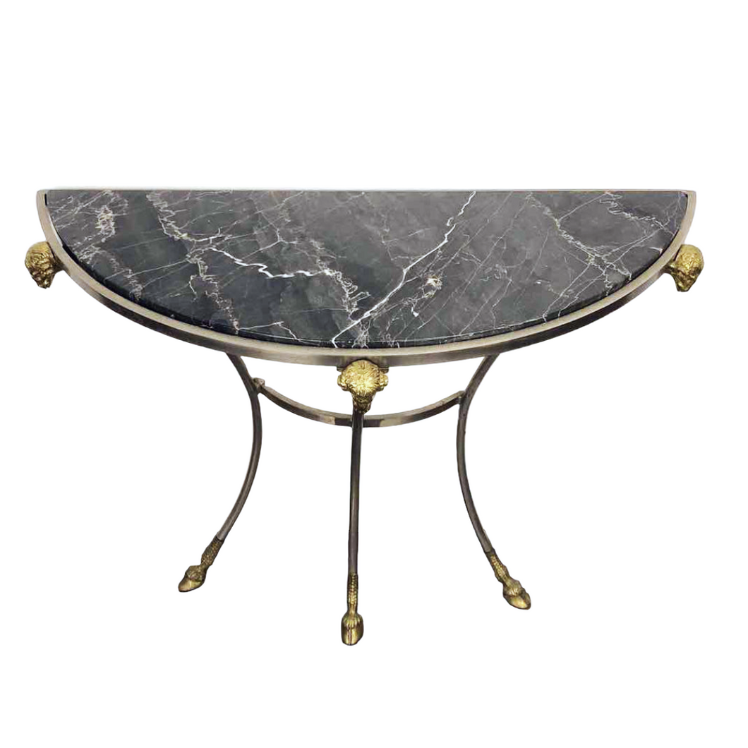 Black Marble Demilune Table