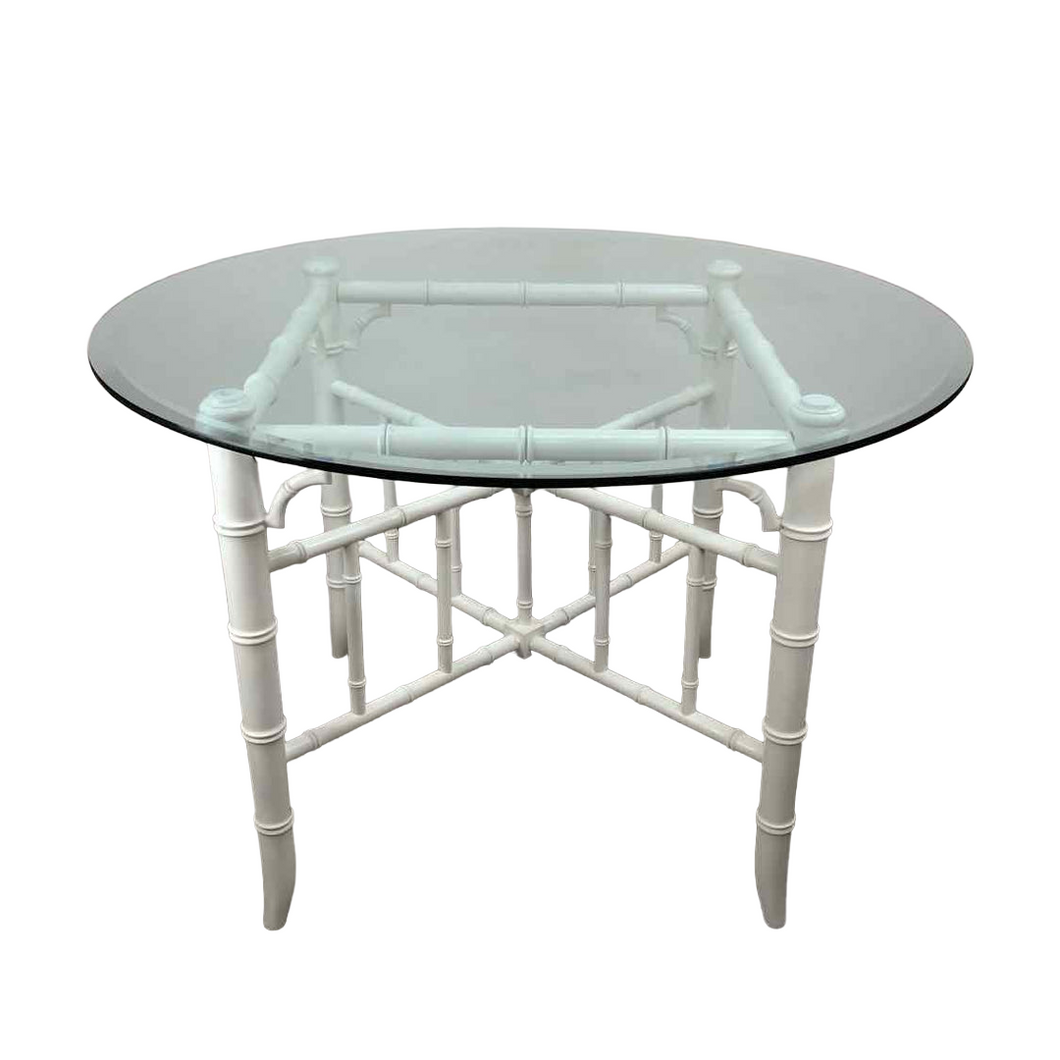 White Faux Bamboo Table