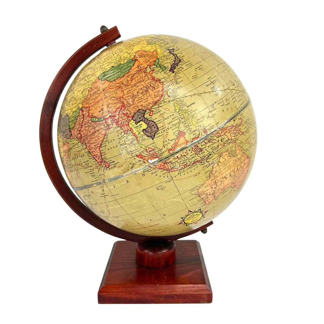 World Globe on Wooden Base