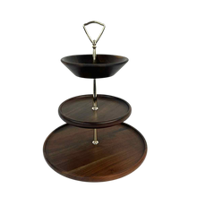 Load image into Gallery viewer, Tiered Walnut Serving Tray