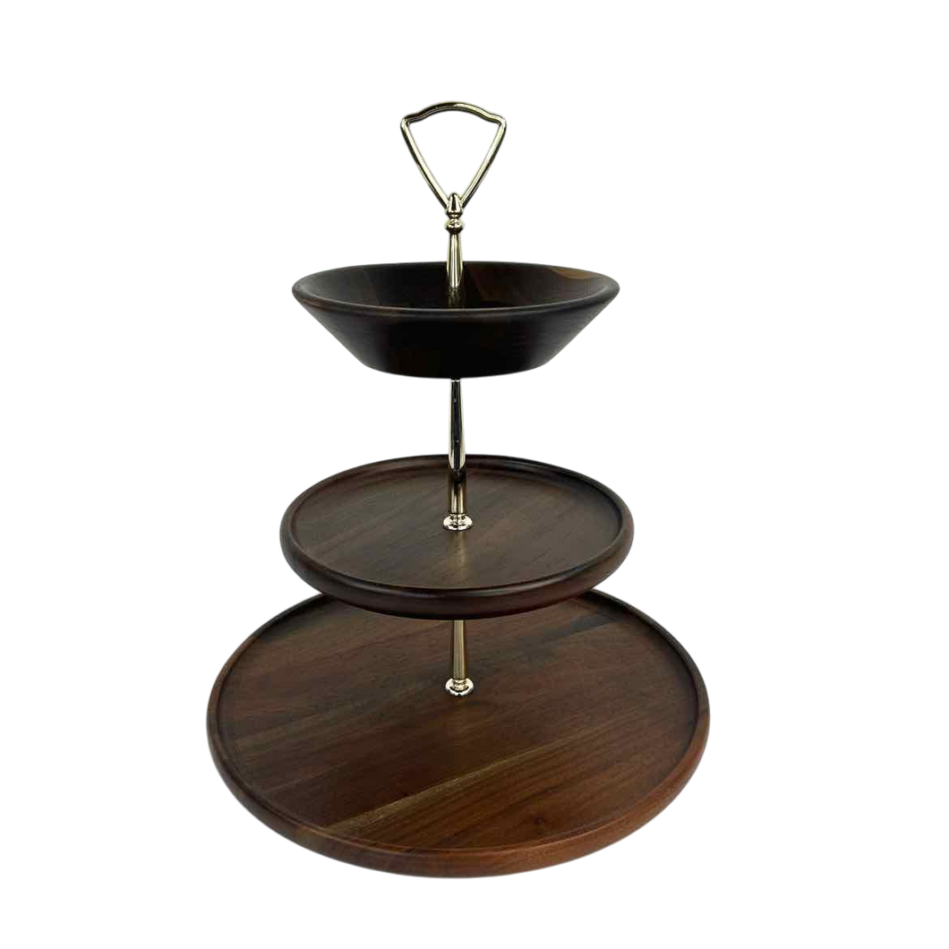Tiered Walnut Serving Tray