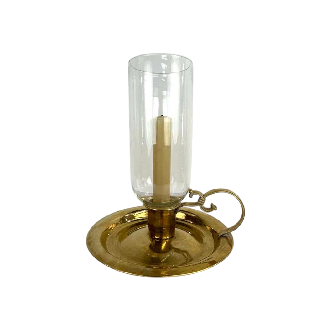 Brass Hurricane Candleholder