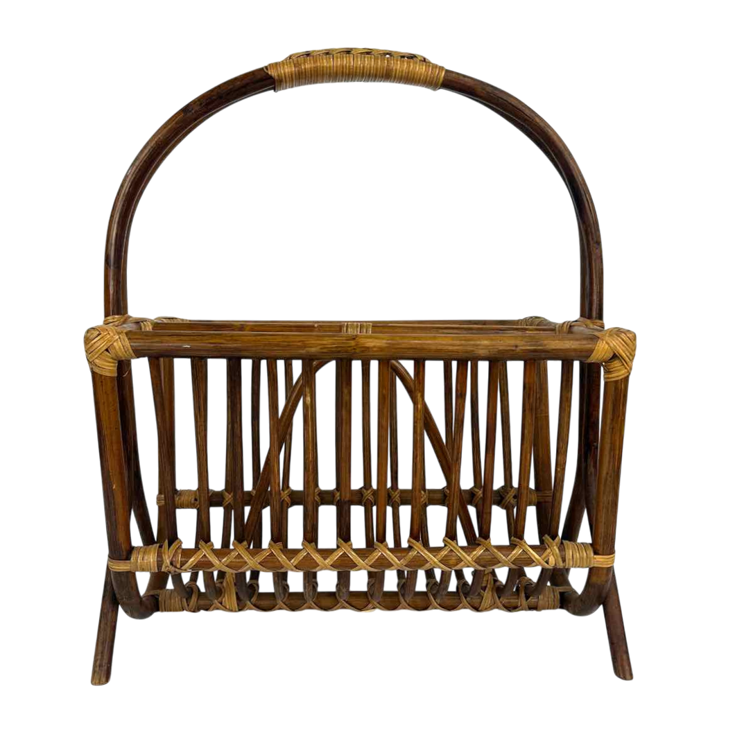 Bent Rattan Magazine Rack