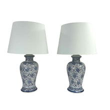 Load image into Gallery viewer, Blue &amp; White Pottery Lamps
