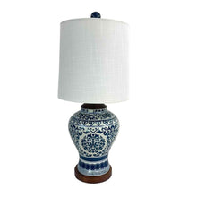 Load image into Gallery viewer, Small Blue &amp; White Pottery Lamp
