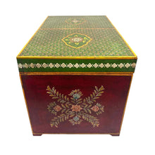 Load image into Gallery viewer, Hand Painted Wooden Trunk