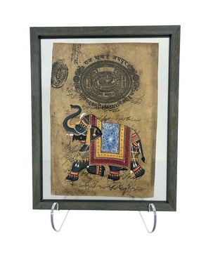 Indian Elephant Stamp Painting
