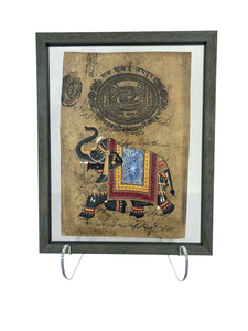 Indian Elephant Stamp Painting