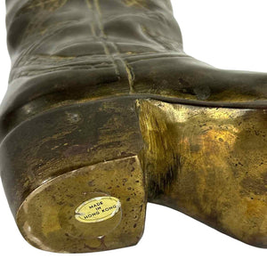 Brass Cowboy Boot Vase