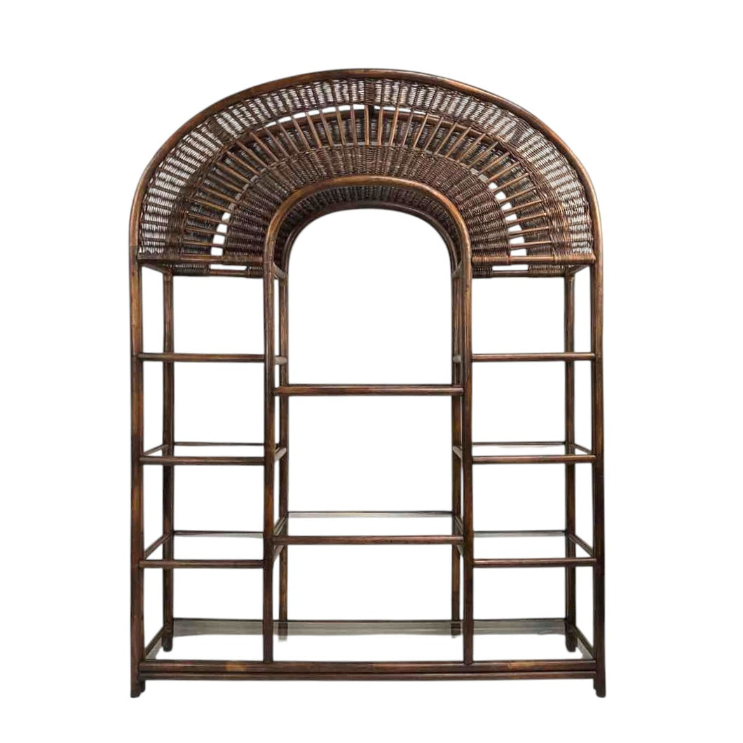 Arched Rattan & Wicker Shelf