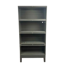 Load image into Gallery viewer, Gray Metal Barrister Bookcase