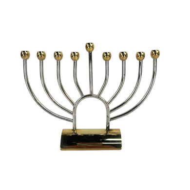 Modern Gold & Chrome Menorah