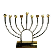 Load image into Gallery viewer, Modern Gold &amp; Chrome Menorah