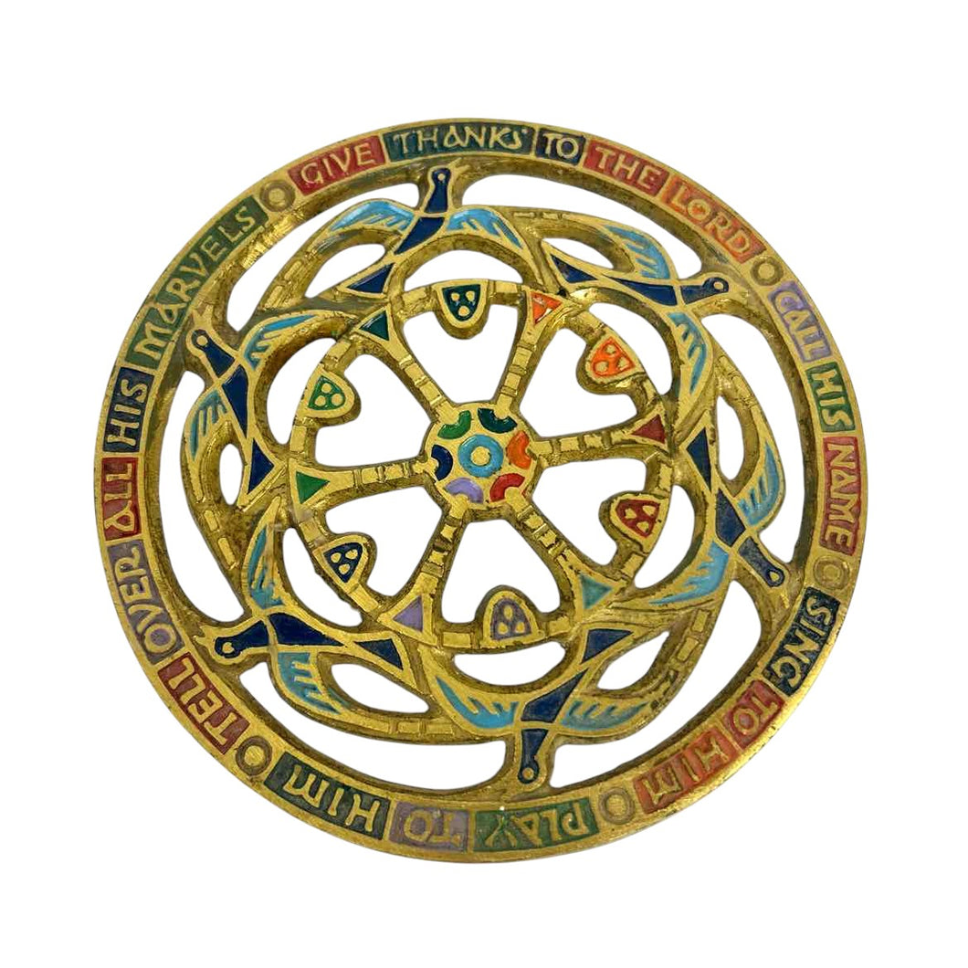 Give Thanks Brass Trivet