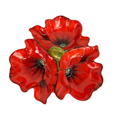 Pottery Flowers Serving Platter