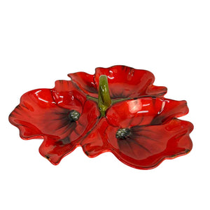 Pottery Flowers Serving Platter