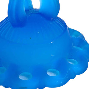 Blue Satin Glass Compote