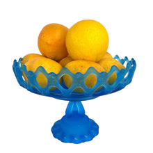 Load image into Gallery viewer, Blue Satin Glass Compote