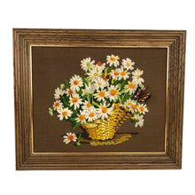 Load image into Gallery viewer, Daisy Floral Still Life Crewel Art