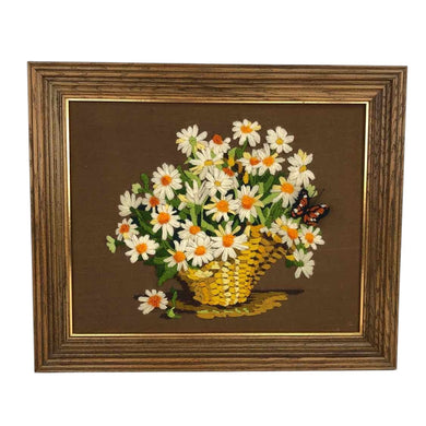 Daisy Floral Still Life Crewel Art