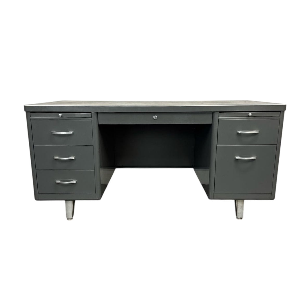 Gray Metal Tanker Desk