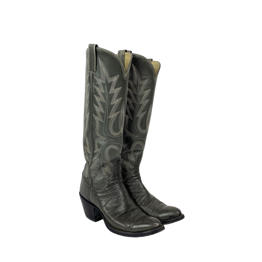 Gray Ostrich Women's Cowboy Boots
