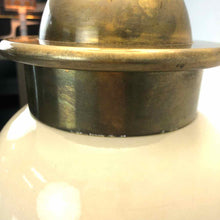 Load image into Gallery viewer, Ivory Pottery &amp; Brass Lamp