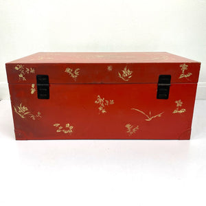 Red Chinoiserie Trunk